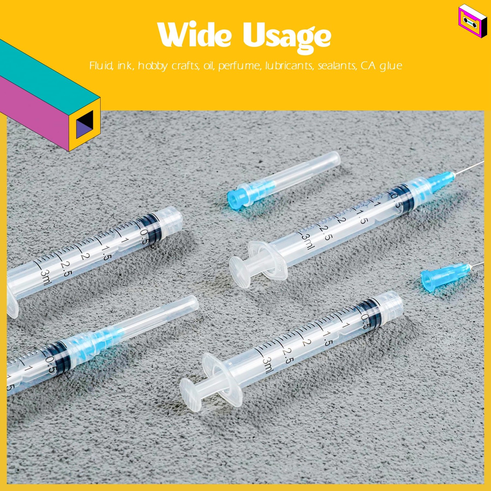 3ml Syringe with 23 Gauge 1 Inch Lab Disposable Luer Lock 3ML 23GA 1IN