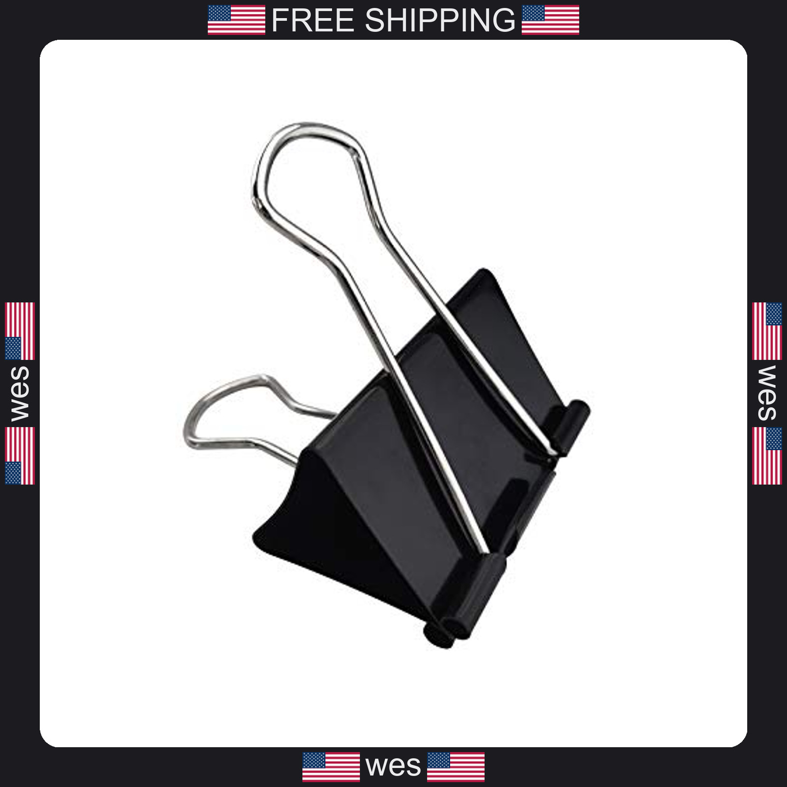 Dstelin 2.4-inch Extra Large Binder Clips 12 Pack Office Paper Clamps Black