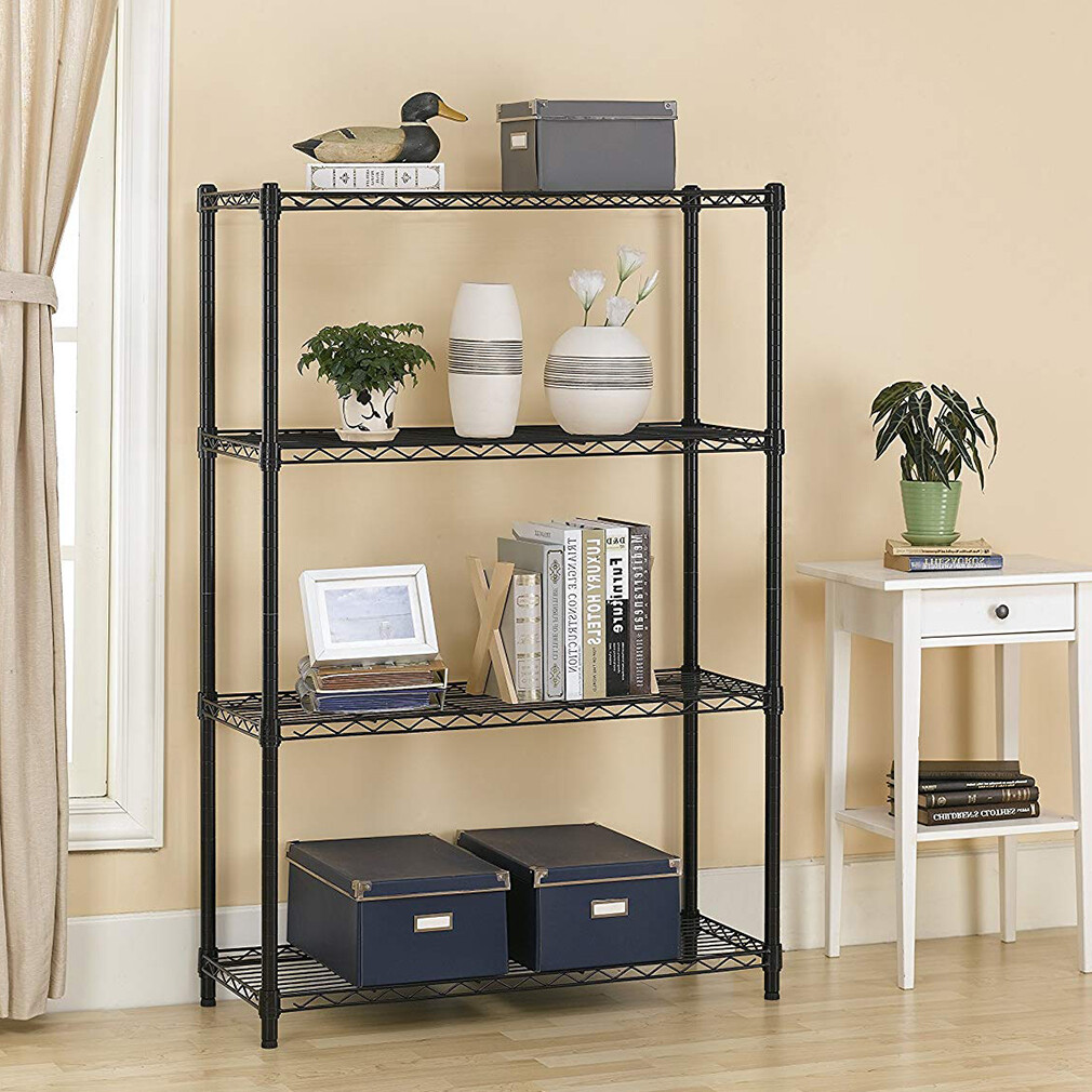 4 Tier Shelving Unit NSF Wire Shelf Metal Large Storage Shelves Heavy Duty Heigh