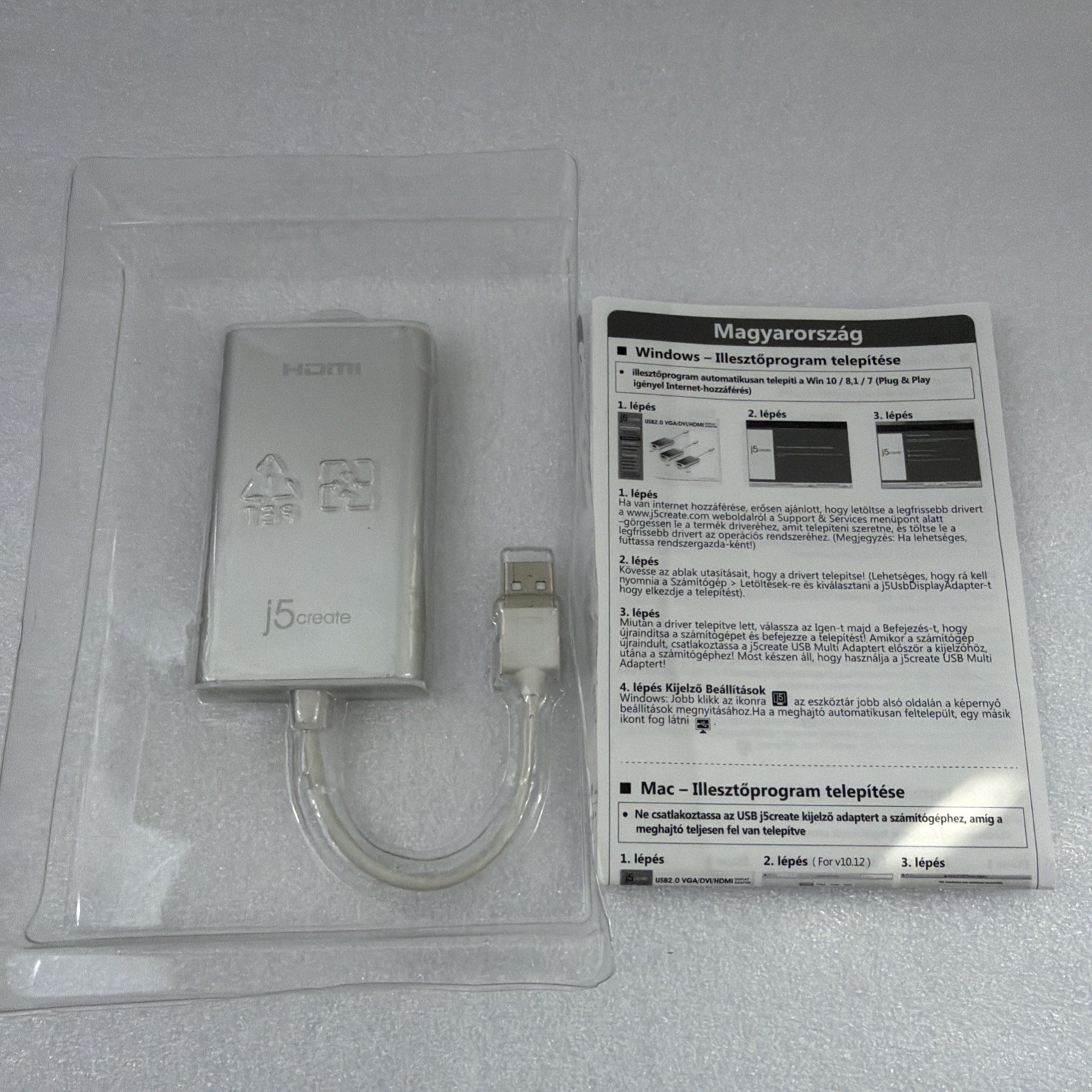 j5CREATE HDMI USB DISPLAY ADAPTER JUA250 USB2.0 HDMI MAC & WINDOWS