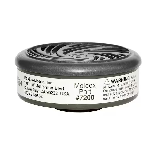 2 MOLDEX NIOSH 7200 Acid Gas Disk Cartridges PVC Free Black 7000 02/2026 NEW