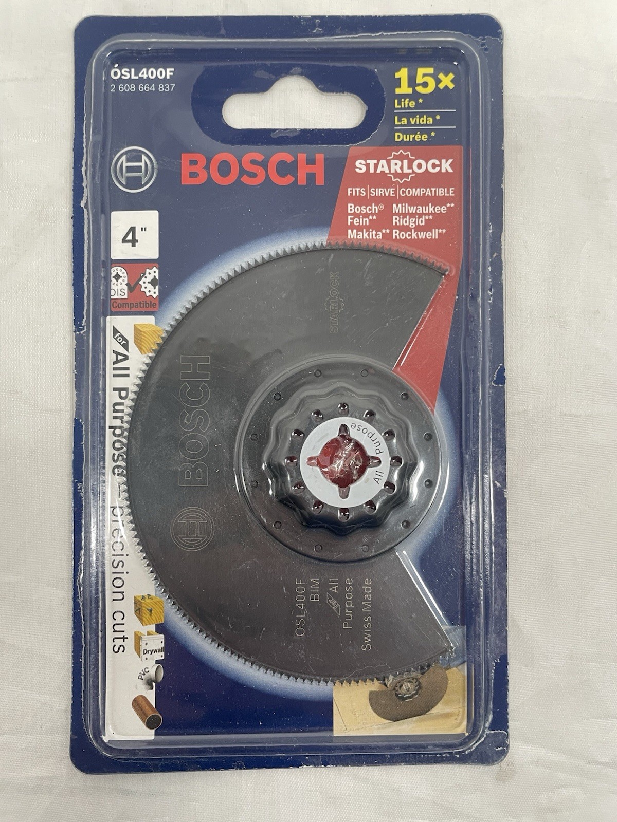 Bosch OSL400F Starlock Oscillating Multi Tool Bi-Metal Segmented Saw Blade, 4″