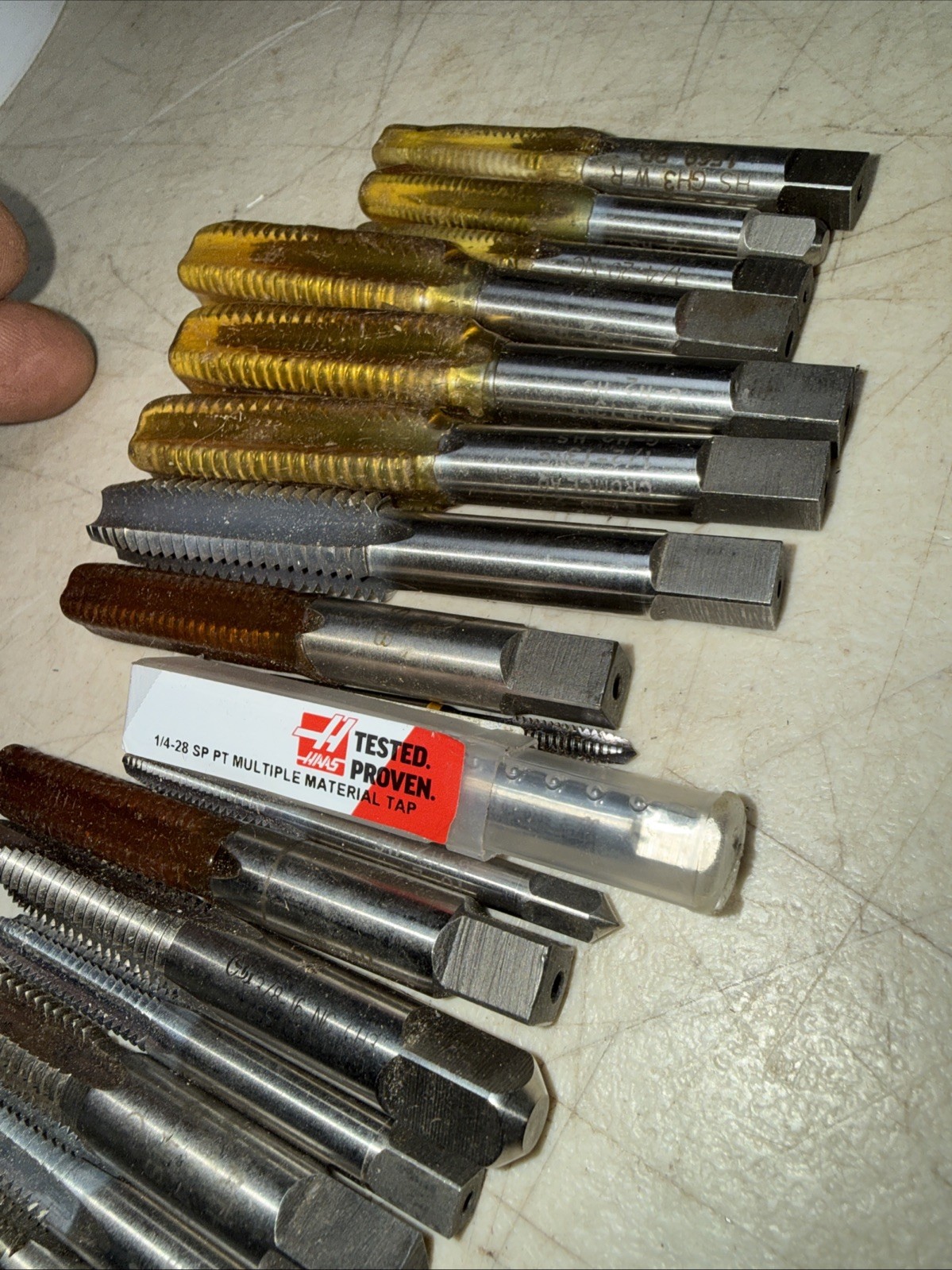 Lot of 36 New/Used Straight/Spiral Flute Plug Taps Various Sizes Machinists Tool