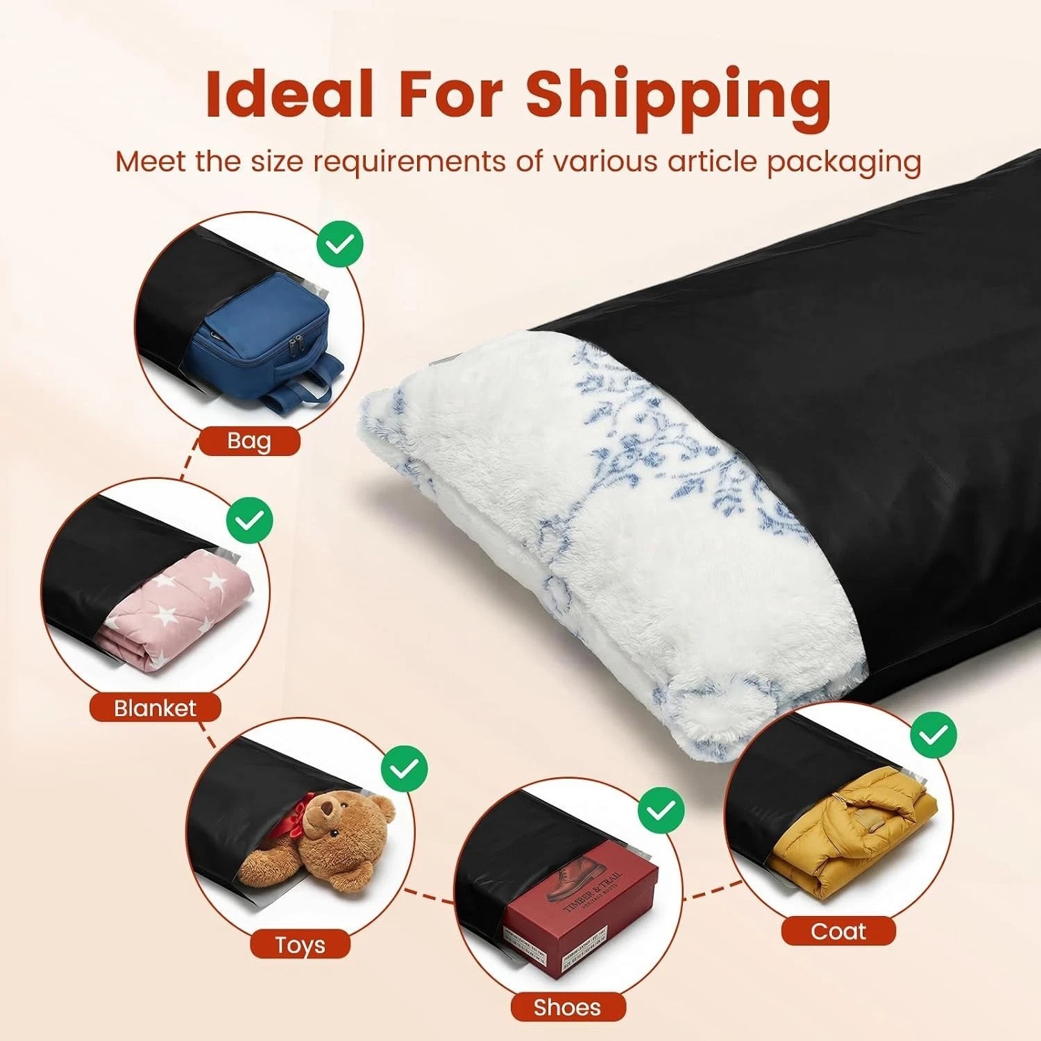 Poly Mailers 19×24 250PC Large Shipping Bags for Business Black | Heavy Duty …