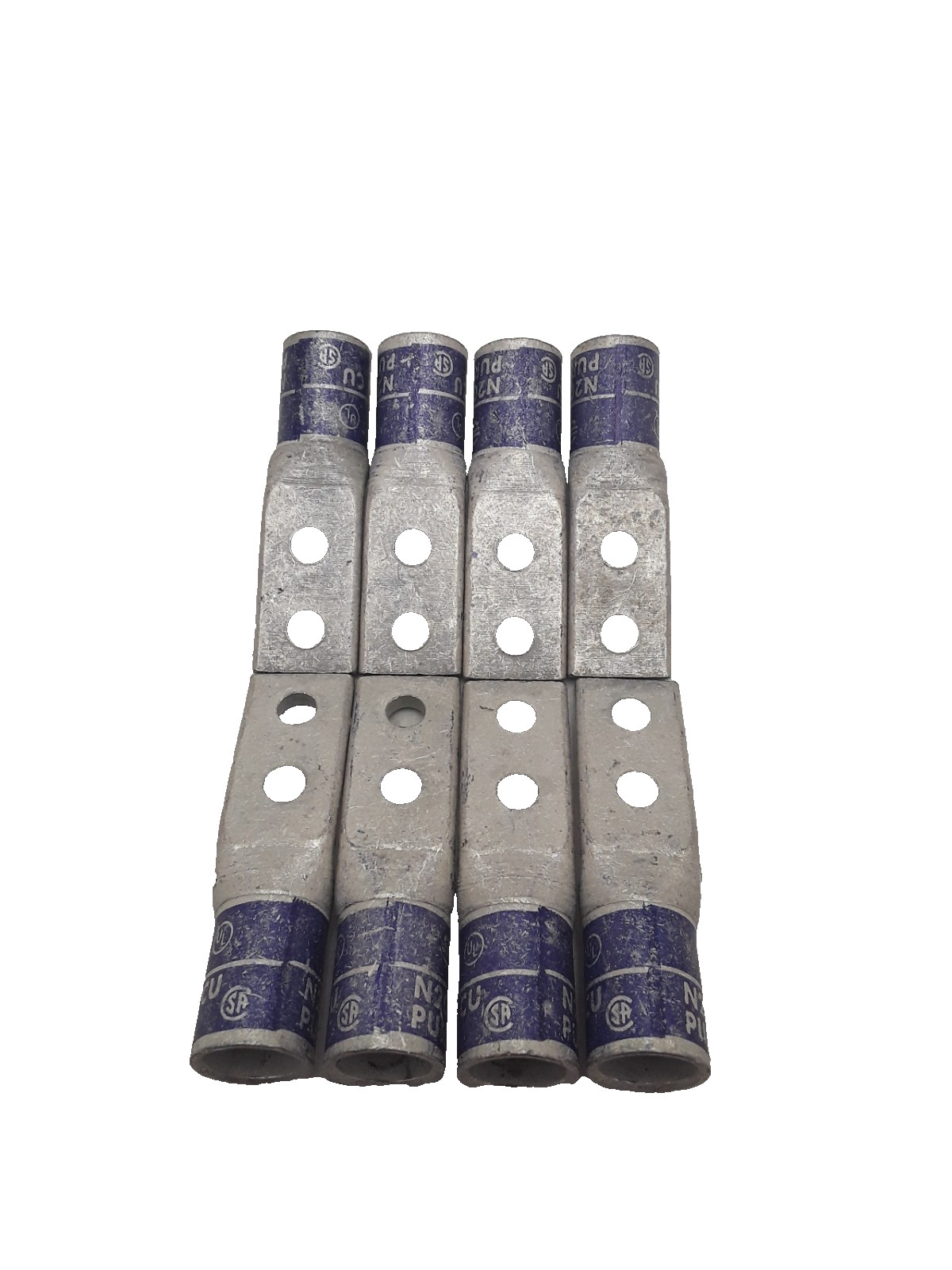 Lot Of 8 Burndy | P/N:YA28L2NT14 Compression Lug N200 4/0 AWG 1/2″ Purple Die 15
