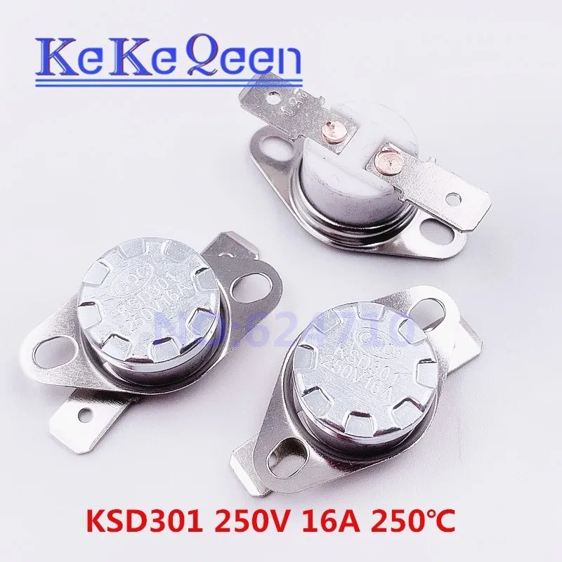 KSD301 Thermostat Temperature Switch 250V 16A Normally Closed Thermal Control