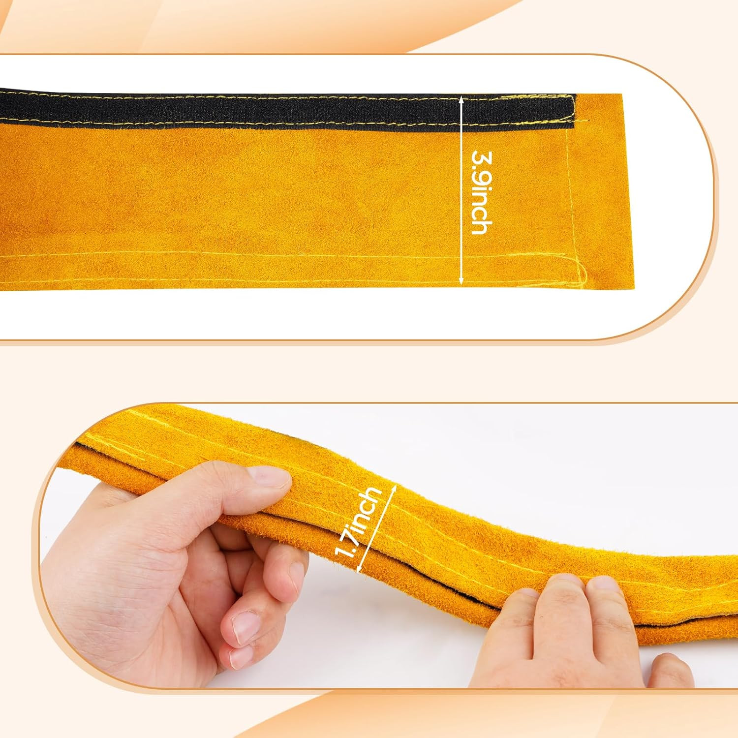 25Ft TIG Welding Torch Cable Cover, Flame Retardant Cowhide Leather Cover for We