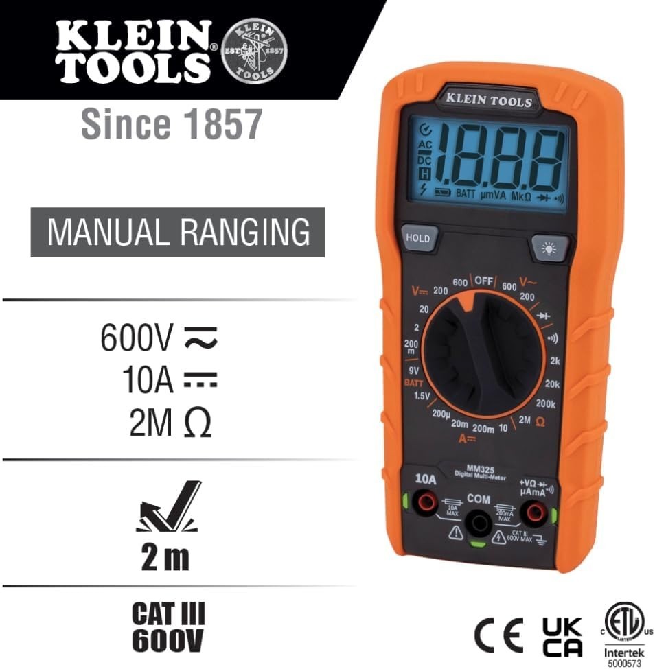 Versatile Digital Multimeter with Lead Alert & Backlit LCD for Precise Testing