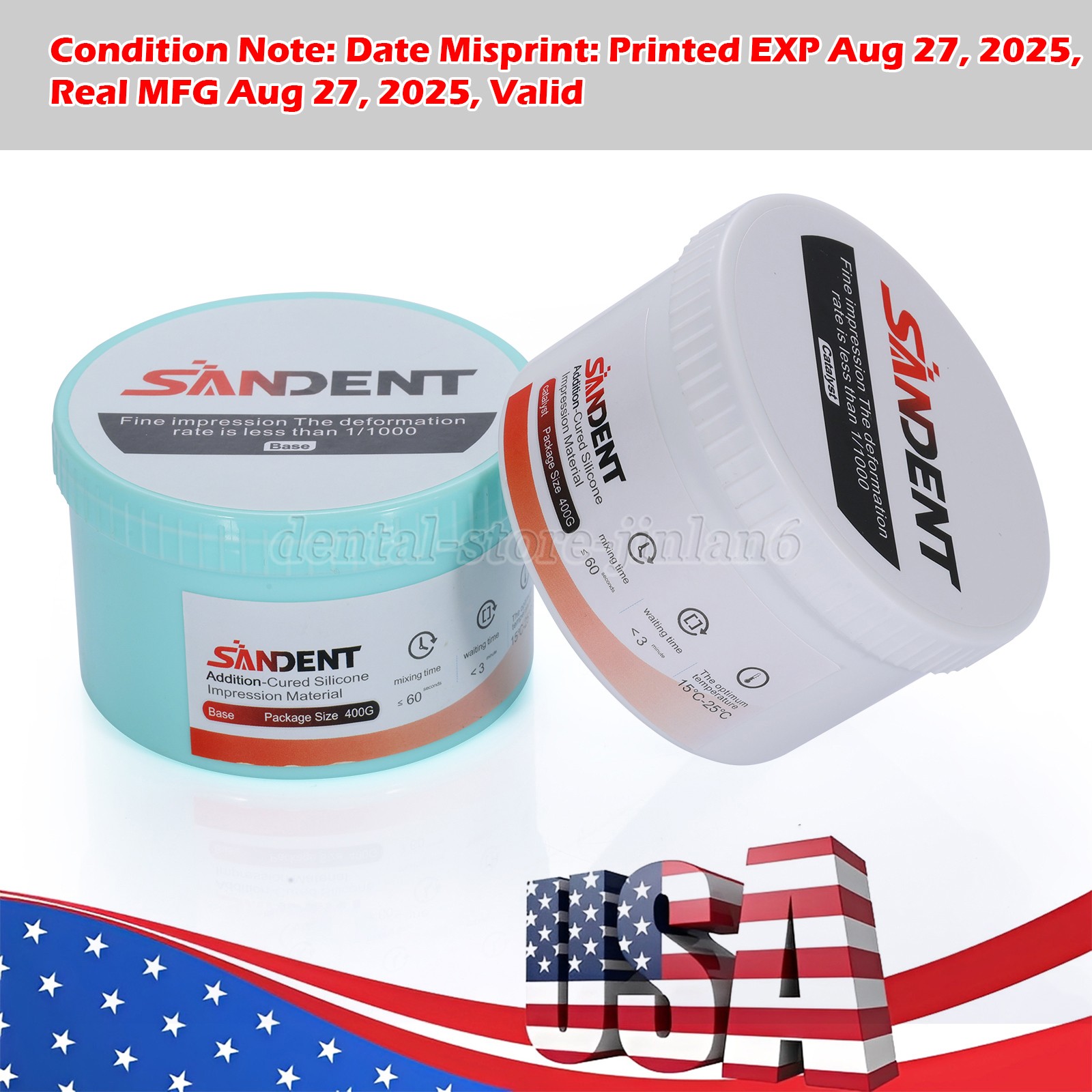 Dental Putty Fast Set PVS VPS Impression Material Silicon Base+Catalystst SA
