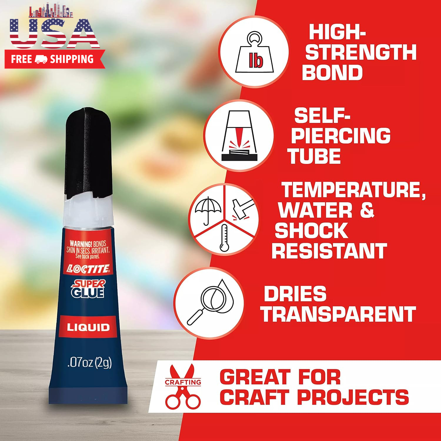 Super Glue Liquid, Clear, 0.07 Fl Oz Tube, 2 Pack – Superglue for Plastic, Wood,