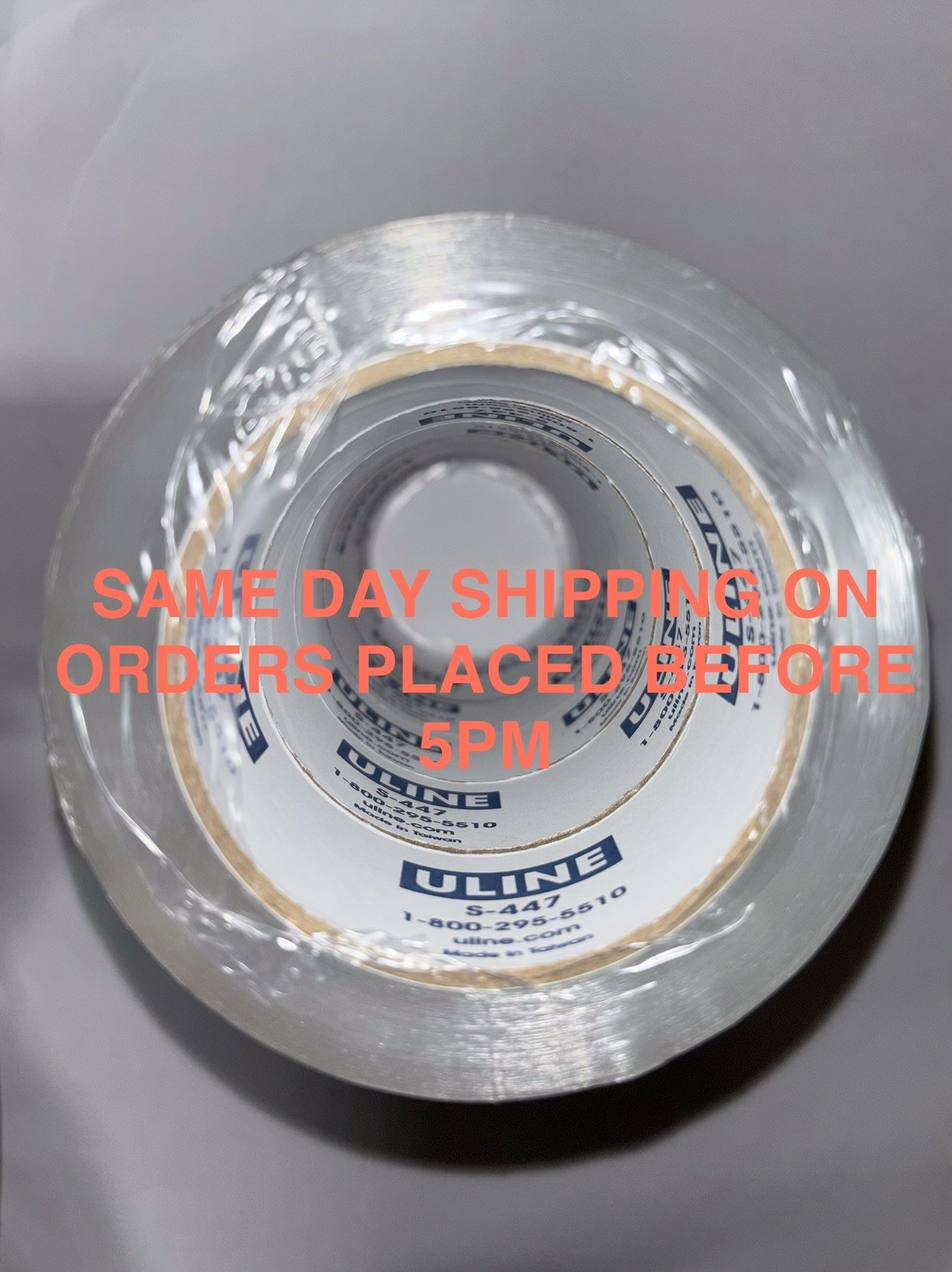 6 Pack, Uline S-447 Industrial Packing Tape – 3.5 Mil, 2″ x 55 yds, Clear