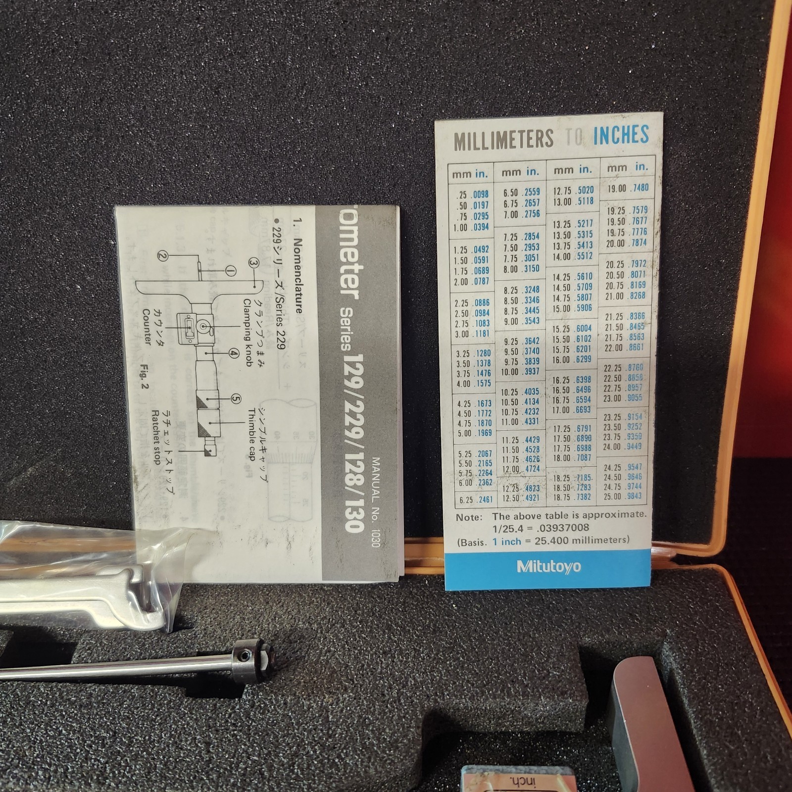 Mitutoyo Depth Gage Micrometer Kit DMC4-6″K 229-132 Great Condition With Box