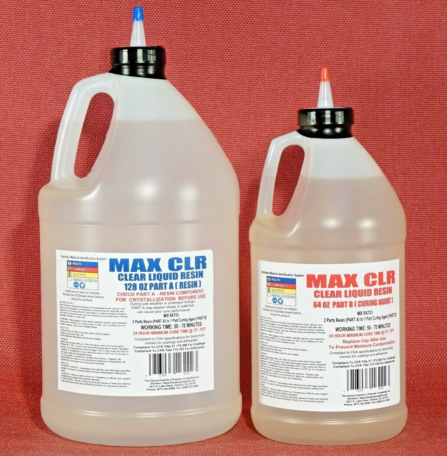 EPOXY RESIN CLEAR FOOD SAFE COATING CASTING SEALING 4 WOOD METAL CONCRETE 1.5Gal