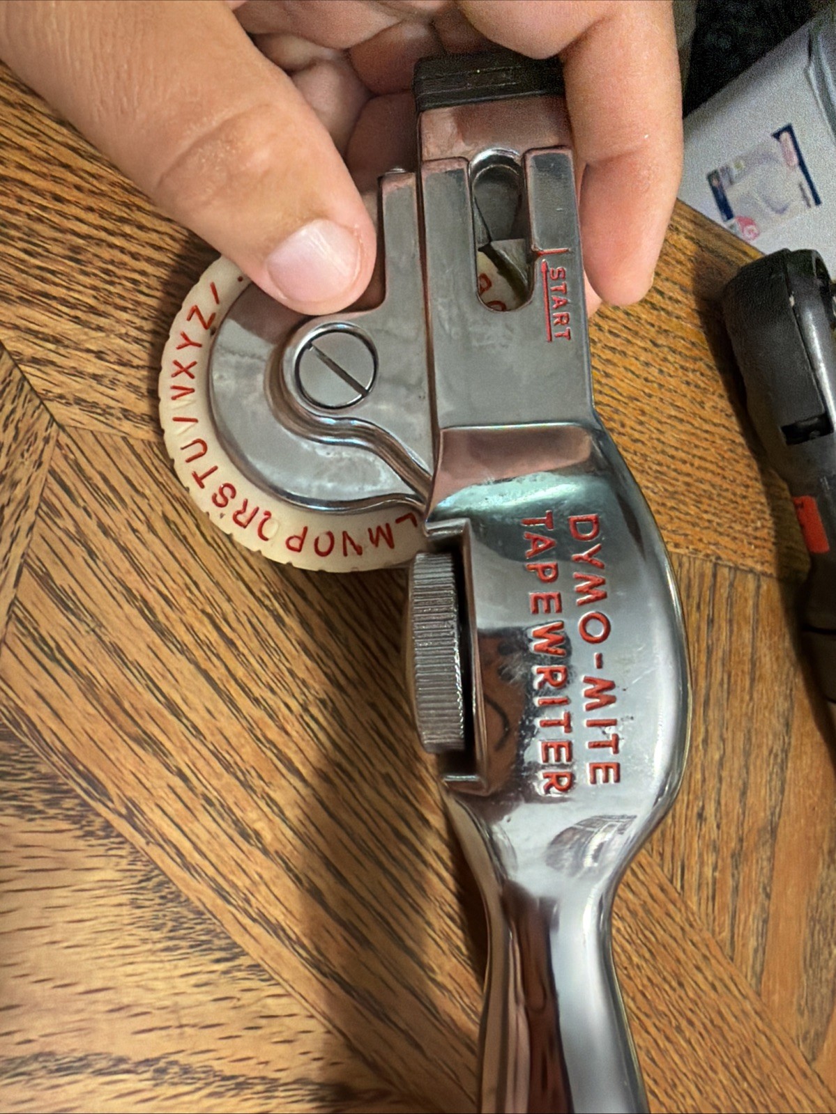 Vintage Dymo-Mite Tapewriter Chrome Metal Label Maker Embosser – Works