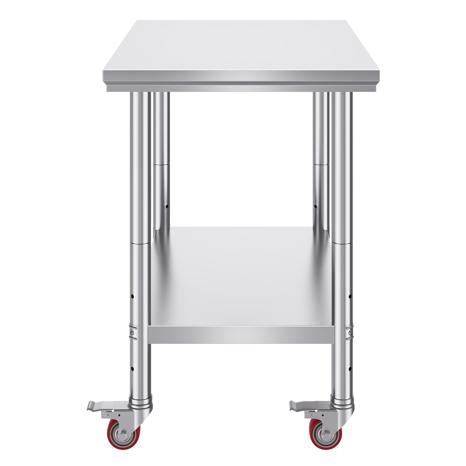 SUS201 Stainless Work Table 35x24in, 3-Level Adjustable Shelves