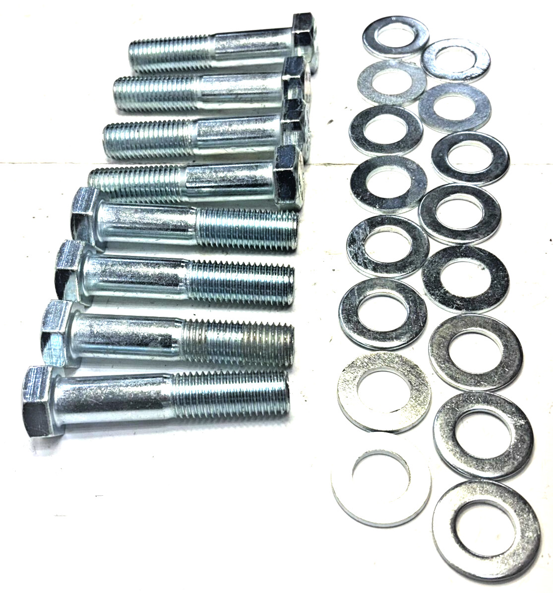 307A ZINC PLATED STEEL BOLT SIZE 5/8IN-10X4-1/8IN WASHERS ID 7/8IN LOT OF 32