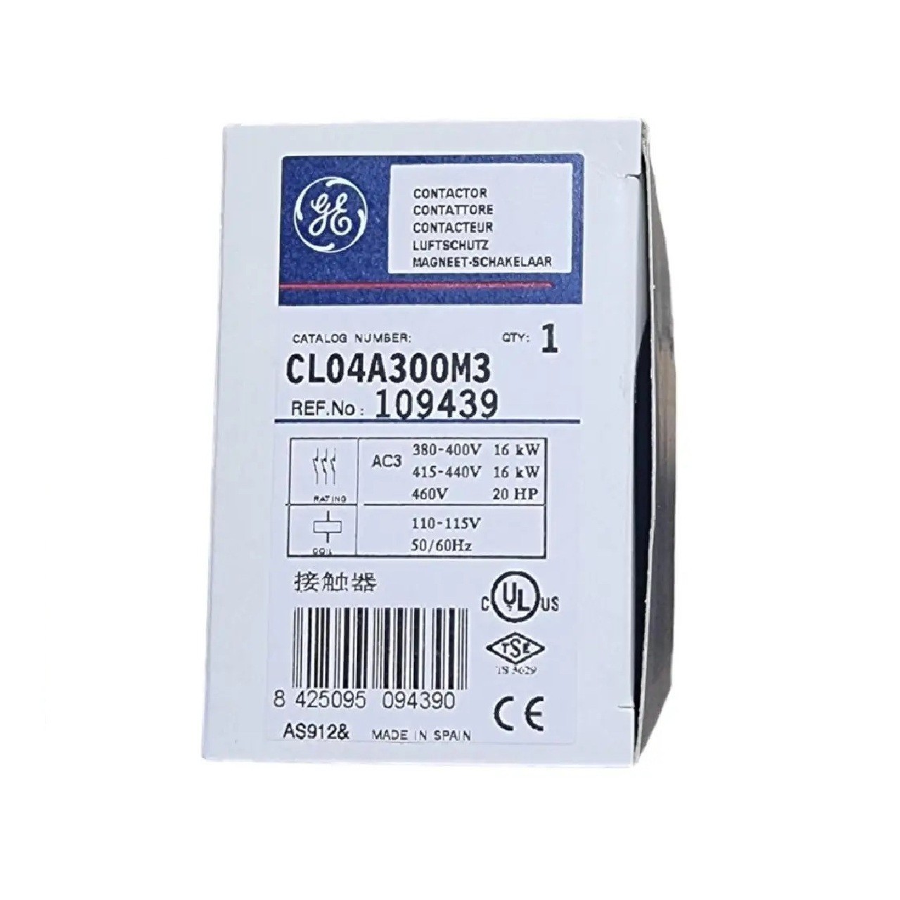 General electric CL04A300M3 coil: 110-115V 50/60 Hz 32A 16 kW contactor