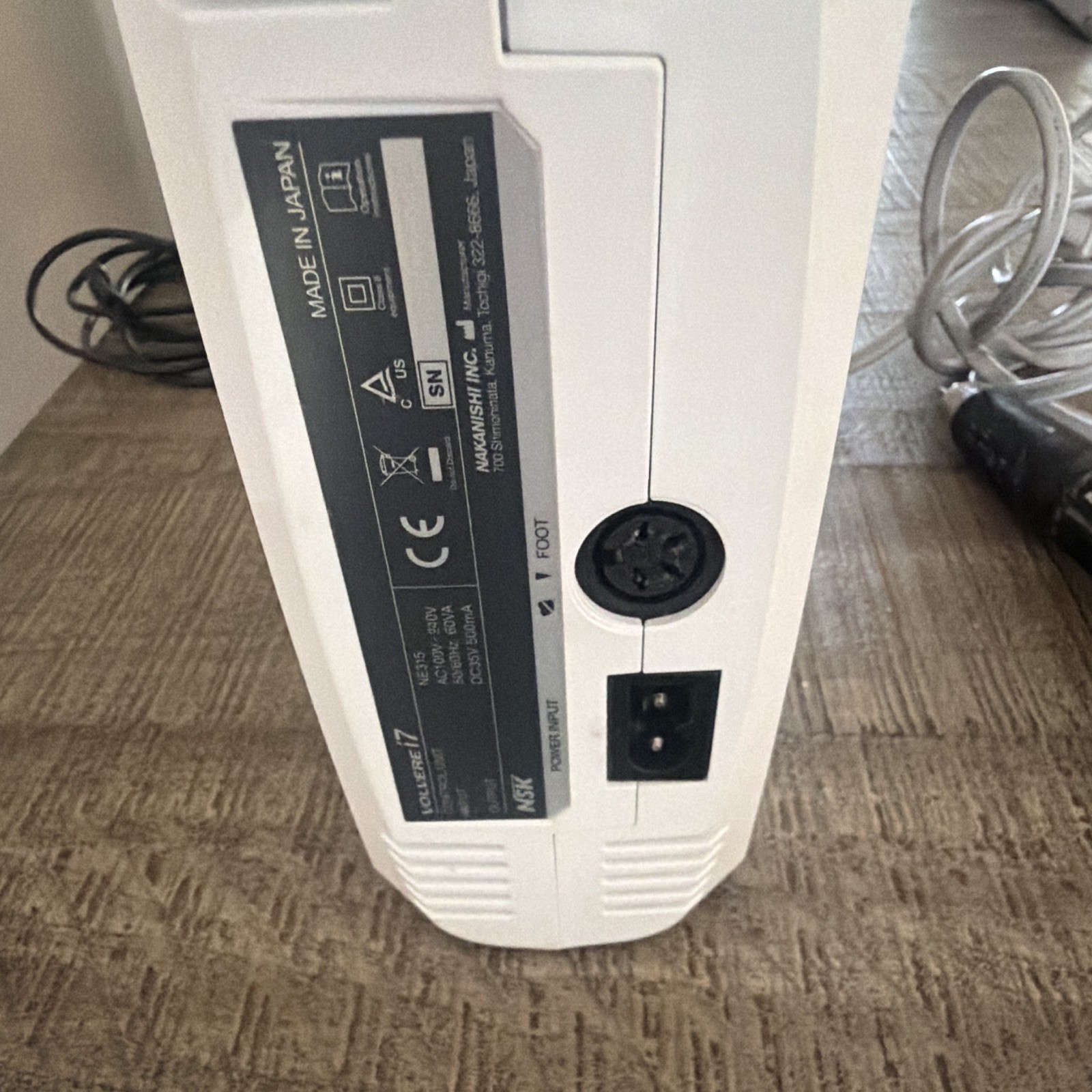 NSK Volvere i7 Electric Low Speed Dental Lab Motor Control Unit w/ Foot Pedal