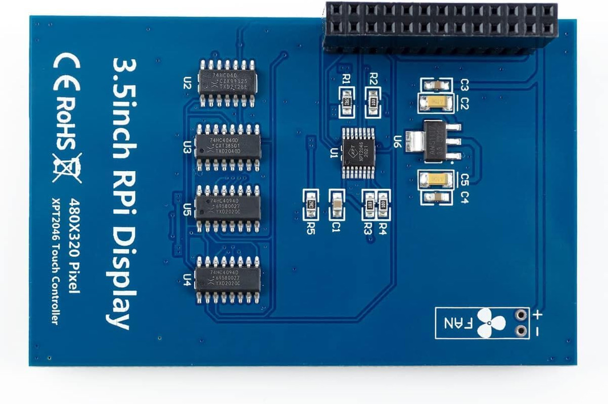 3.5 Inch 480X320 Touch Screen TFT LCD SPI Display Panel for Raspberry Pi 5, Pi4B