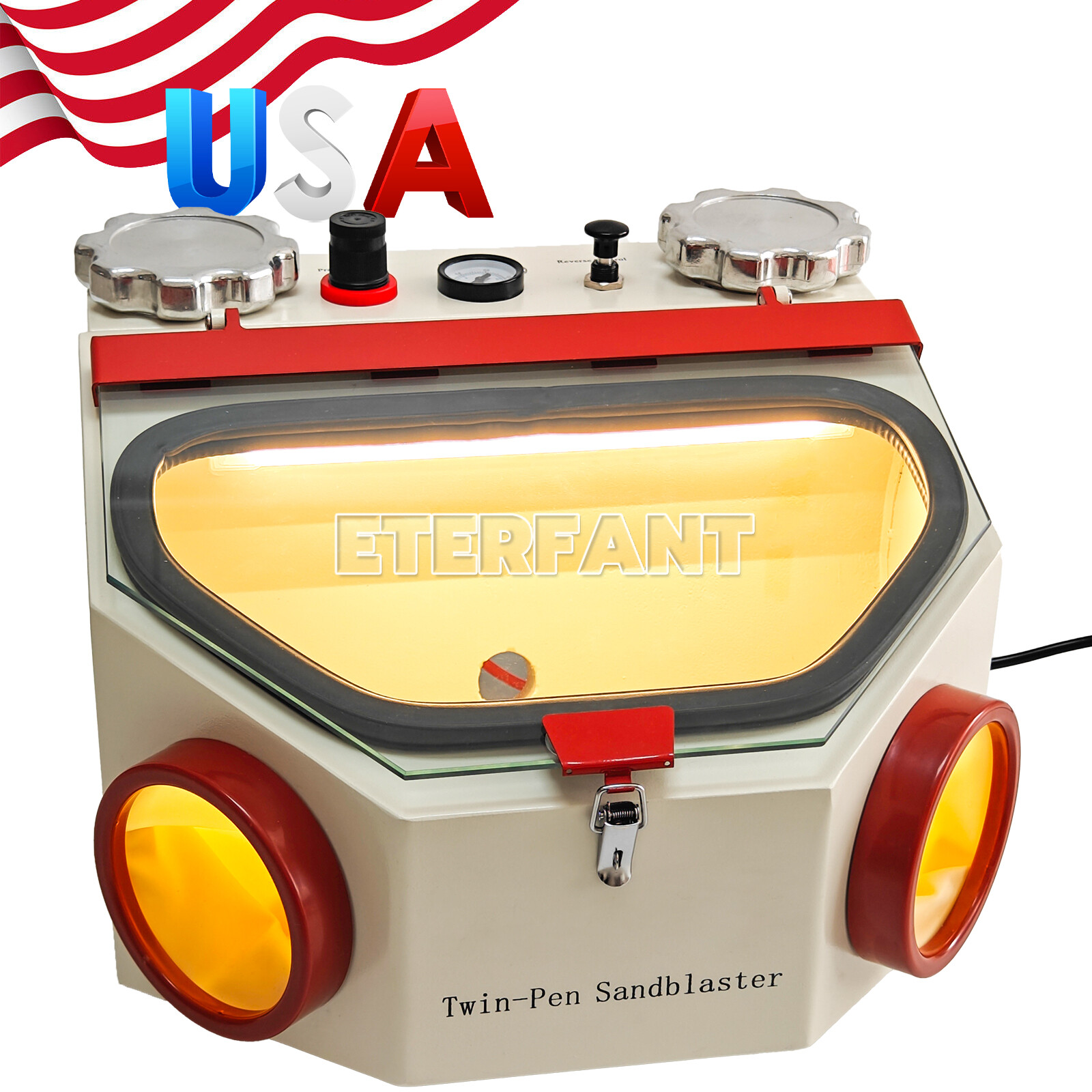 ETERFANT Twin-Pen Double Pen Sand Blaster Sandblaster with 2 Aluminum Tanks