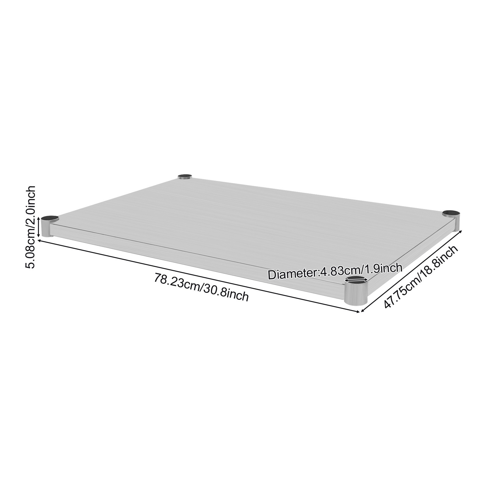 Under Shelf Stainless Steel Table Adjustable Lower Shelf Worktable Under Shelf