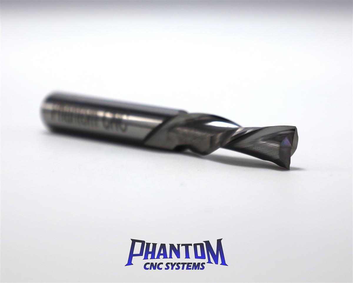 3/8″ Spiral Plunge CNC Router Bit 3/8″ Sh x 1-1/4″ CL 3″ Long 2 Flute Down-Cut