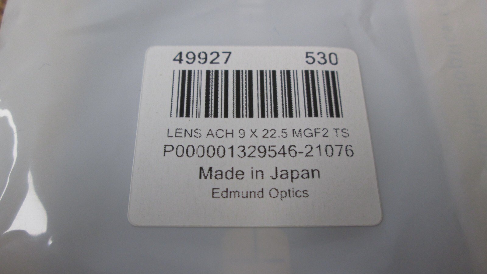 Edmund Optics 9mm Dia. x 22.5mm FL, MgF2 Coated, Achromatic Doublet Lens #49927