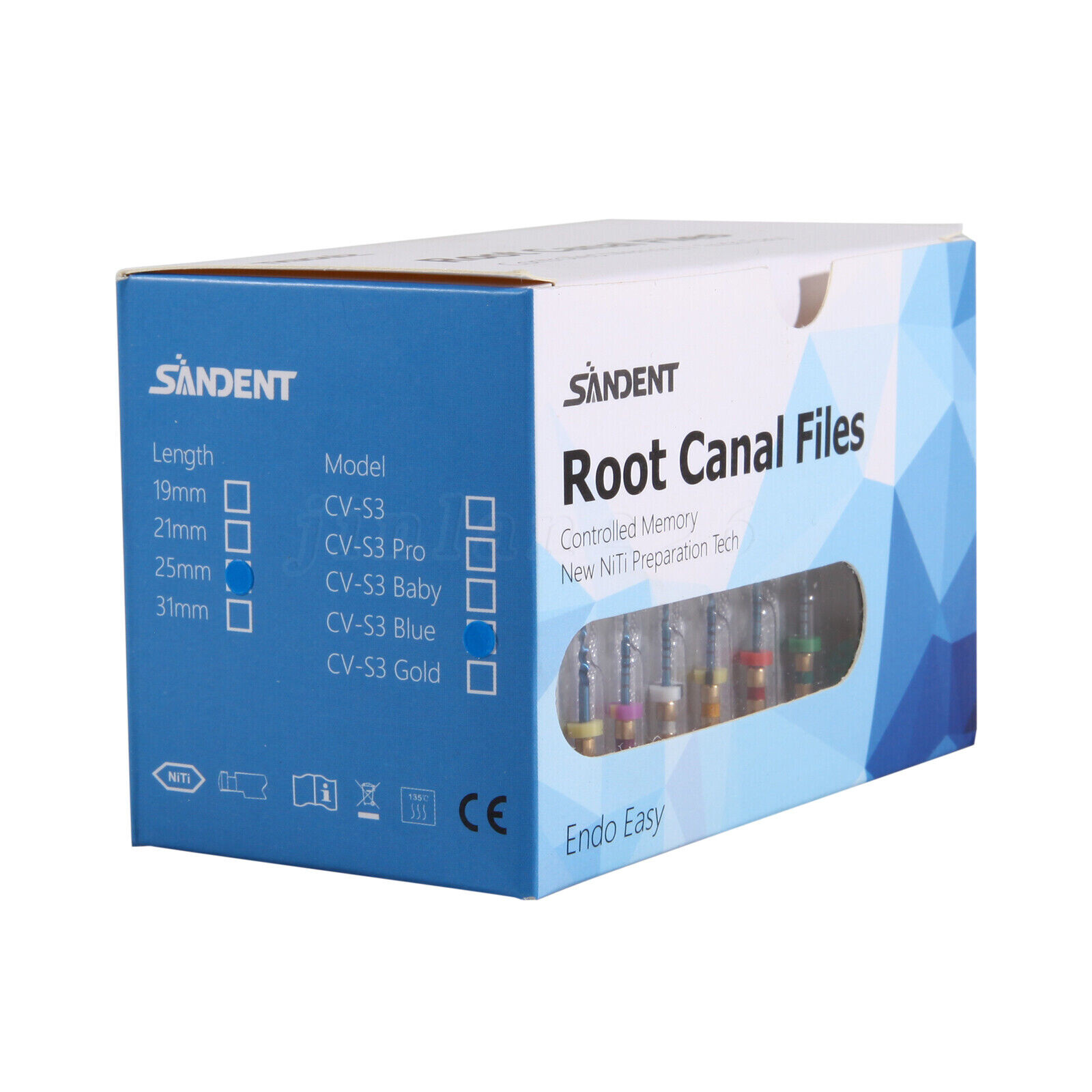 Dental Endodontic Endo Memory Engine Rotary Root Canal NiTi File 25mm files 6PCS