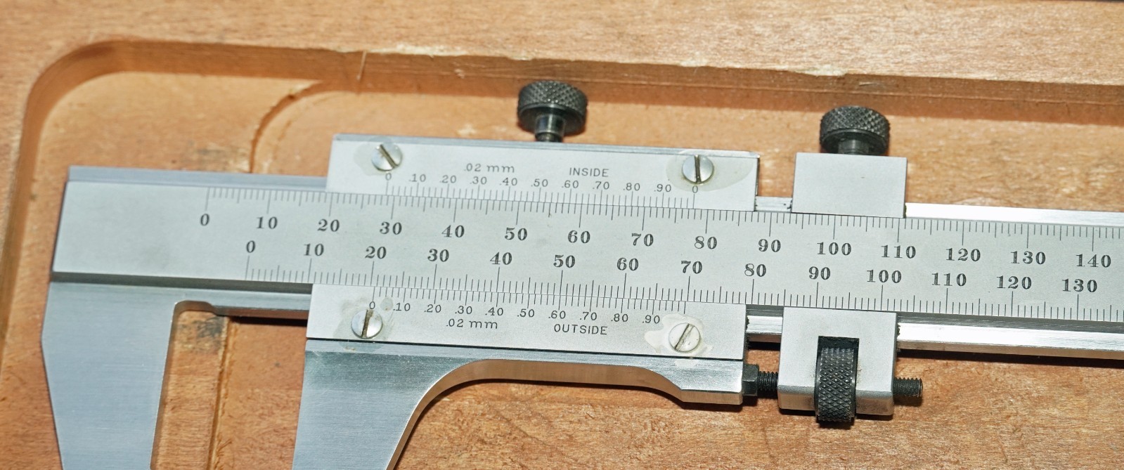 Starrett 123M 600mm Master Caliper – .02mm Vernier Scale