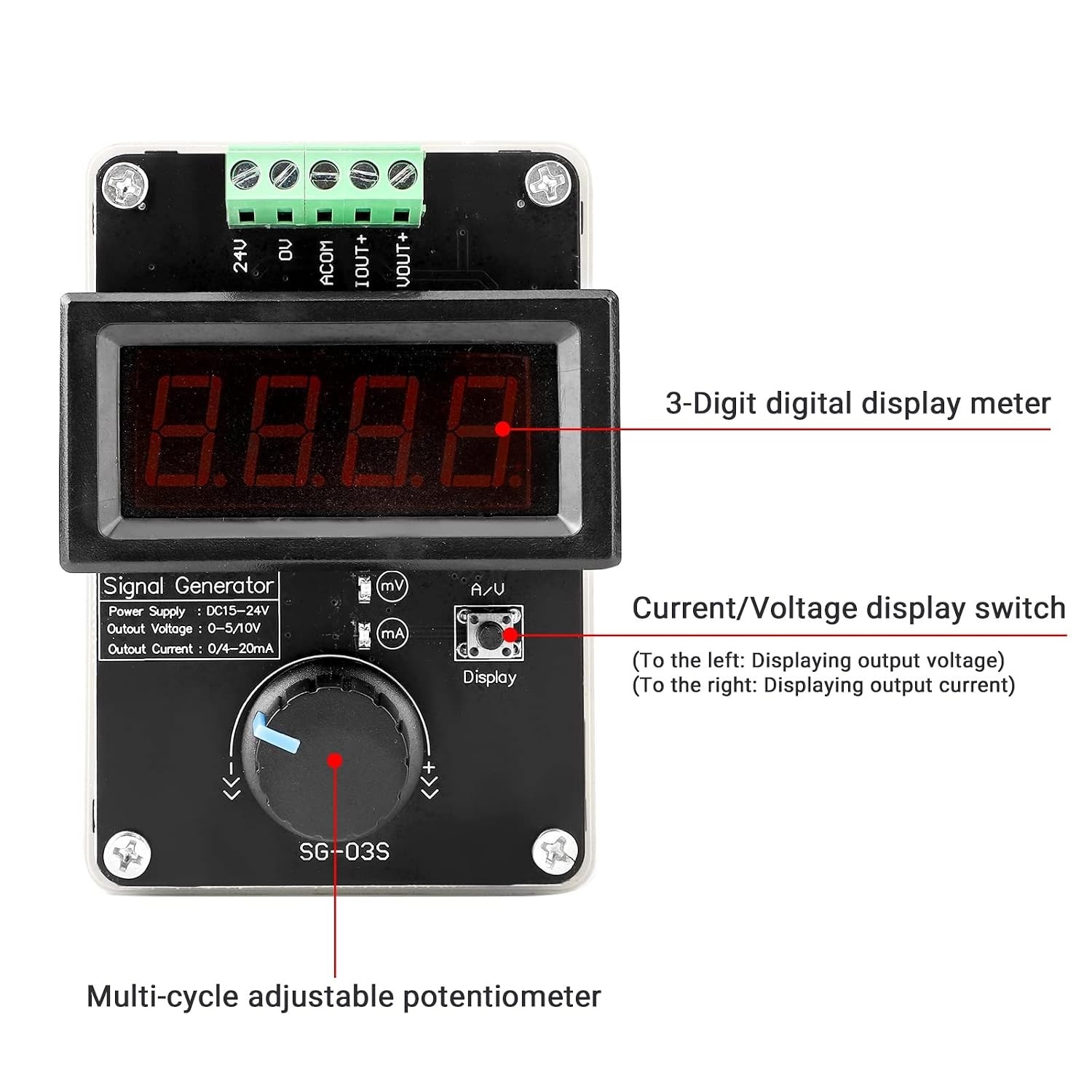 4-20mA Generator, Adjustable Signal Generator, DC 0-10V 0 4-20mA Current Volt…