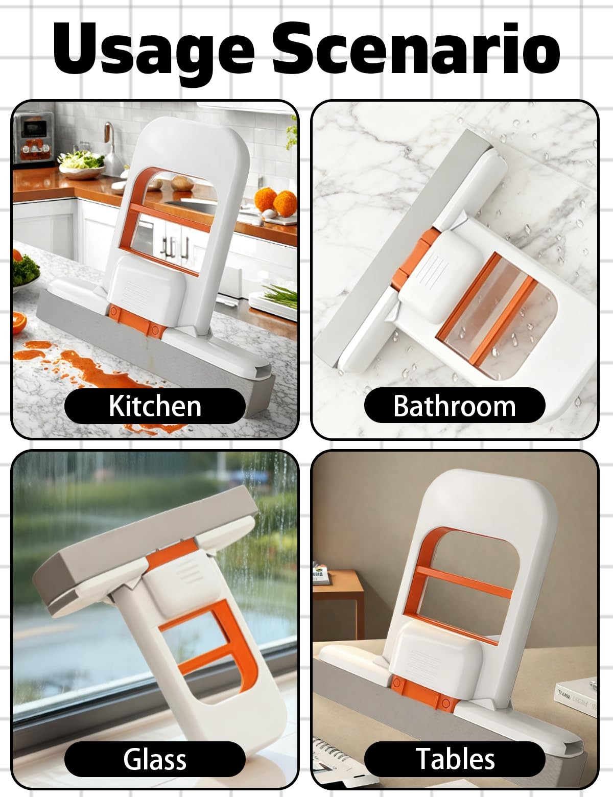 Self Squeezing Mini Mop, Foldable 5.90*5.51 * 2.36 in/15x14x6 cm, White