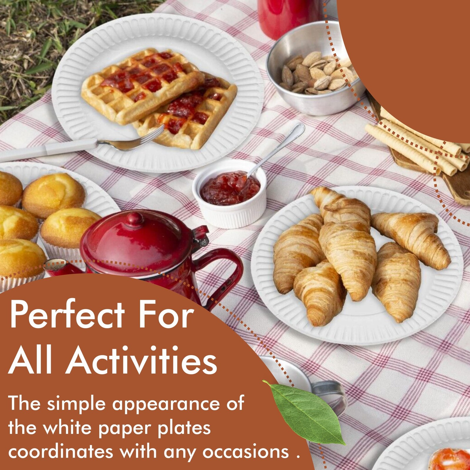 9″ Uncoated Paper Plates for Everyday Use (9″ – 200 Count)