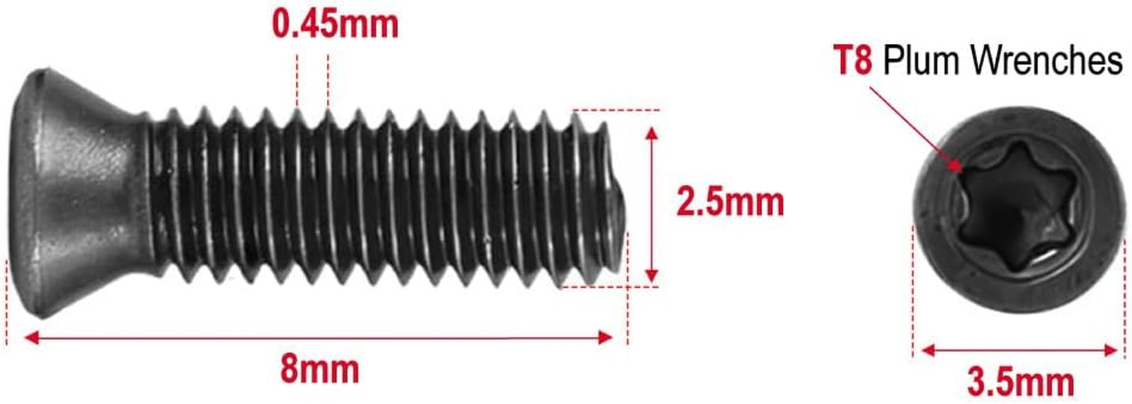 Qty30 M2.5 X 8Mm Alloy Steel Torx Screws for Replaces Carbide Insert CNC Lath…