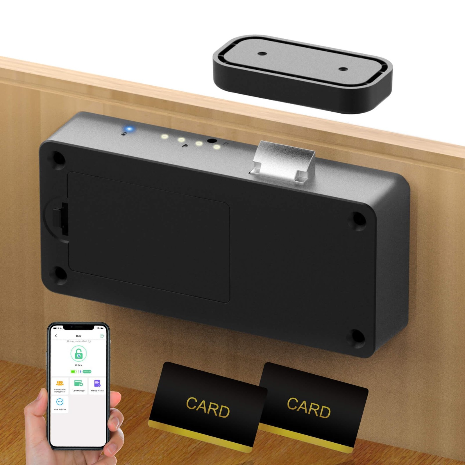 Smart Cabinet Lock, Hidden No Drill Adhesive Baby Proofing Child Proof Drawer…