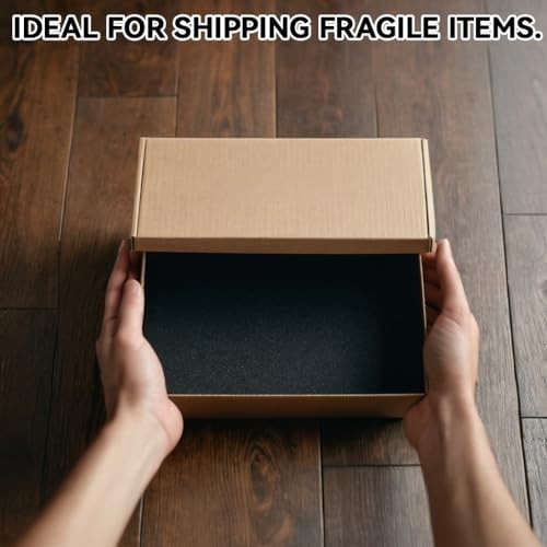 32 Pcs Black Foam Sheets 12″ x 8″ x 0.5″ – Packing, Craft, Moving, Shipping Padd