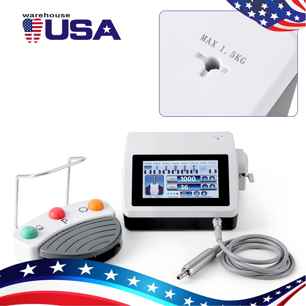 AZDENT Dental LED Implant System Surgical Motor/ Electric Implant Torque Wrench
