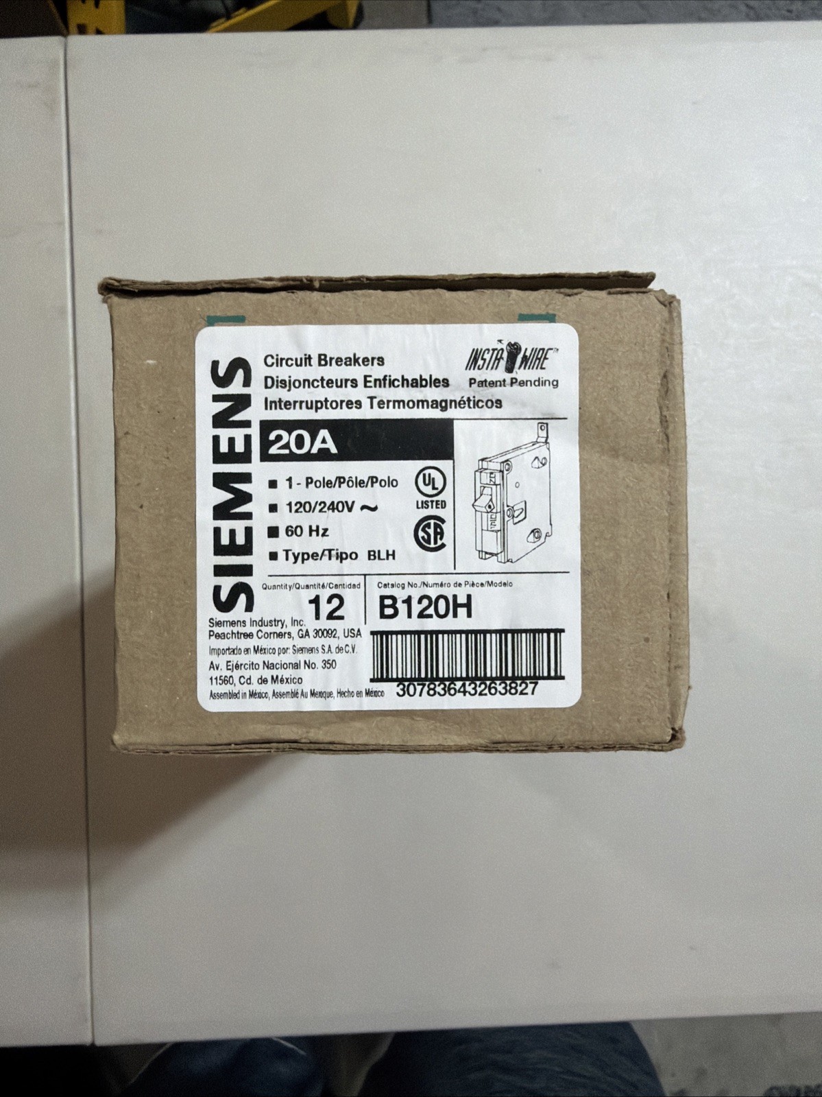 Siemens B120H Circuit Breakers 12-Pack 20 Amp 120 Volt Type BL Bolt On NEW !!!!!