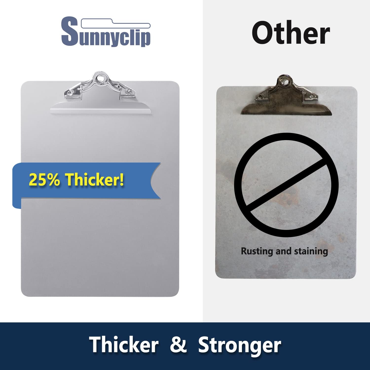 Sunnyclip Metal Clipboard, Contractor Heavy Duty Rust-Proof Hangable Recycled Al