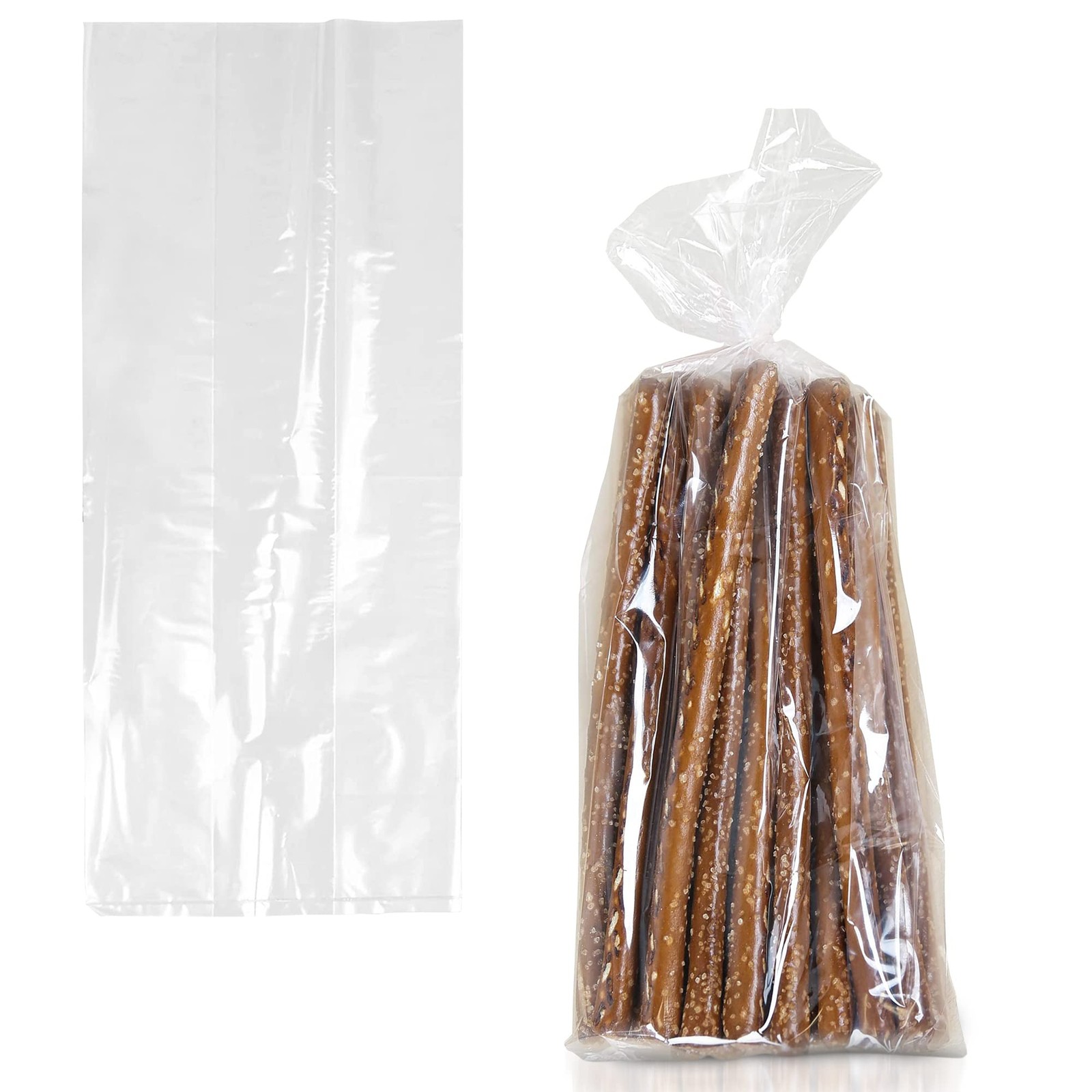Clear Gusseted Poly Bags 8x4x18 Inches 2 Mil Side Gusset Plastic Bag 100 Pack
