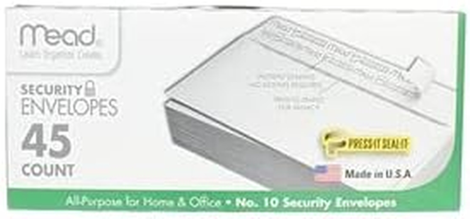 Press-It Seal-It No.10 Security Envelopes, 4.125 X 9.5-Inches, White, 45 Count,