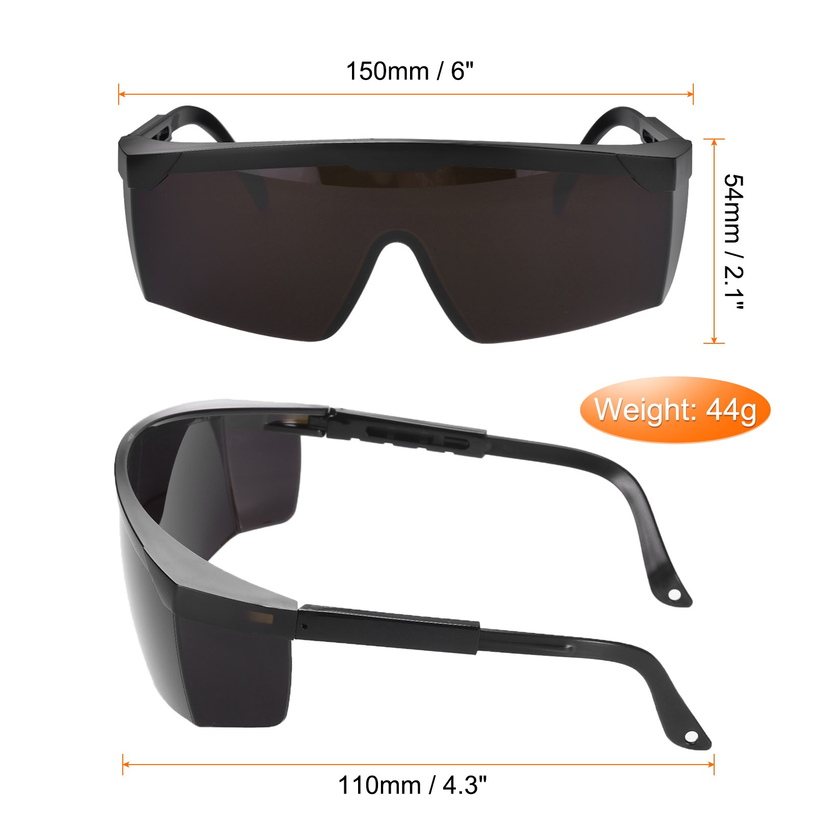 Welding Glasses IR Shade 8 Lens 150x110x54mm CE Certified Protective Glasses