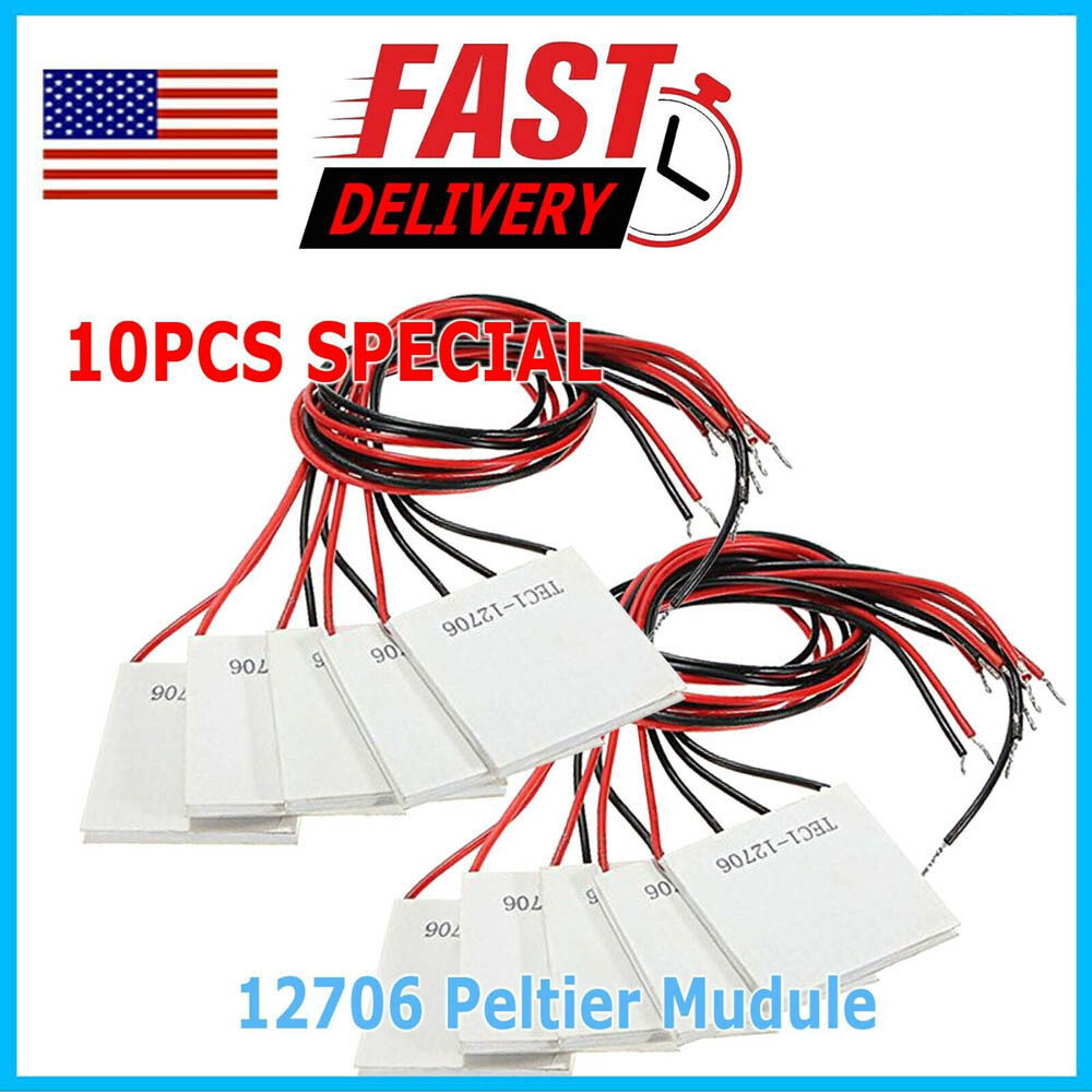 10pcs 12V 60W TEC1-12706 Heatsink Thermoelectric Cooler Cooling Peltier Module