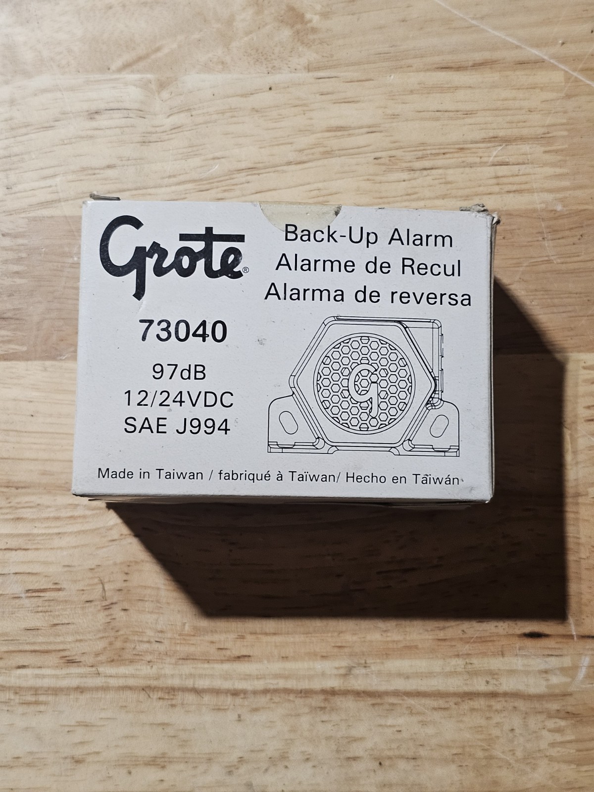 Grote 73040: Back Up Alarm, Self-Grounding Replacement 97Db 12/24 VDC SAE J994