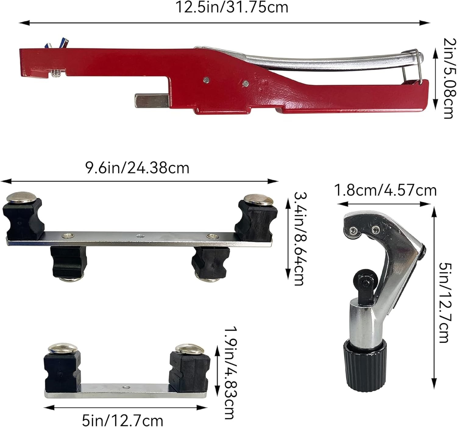 Copper Aluminum Tube Bender Kit 1/4-7/8″ HVAC Pipe Bending Tool with Cutter
