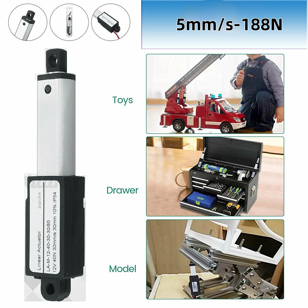 DC 12V Small Mini Micro Linear Actuator 0.4″ 0.8″ 1.2″ 2″ 4″ 6″ 8″Stroke TV lift
