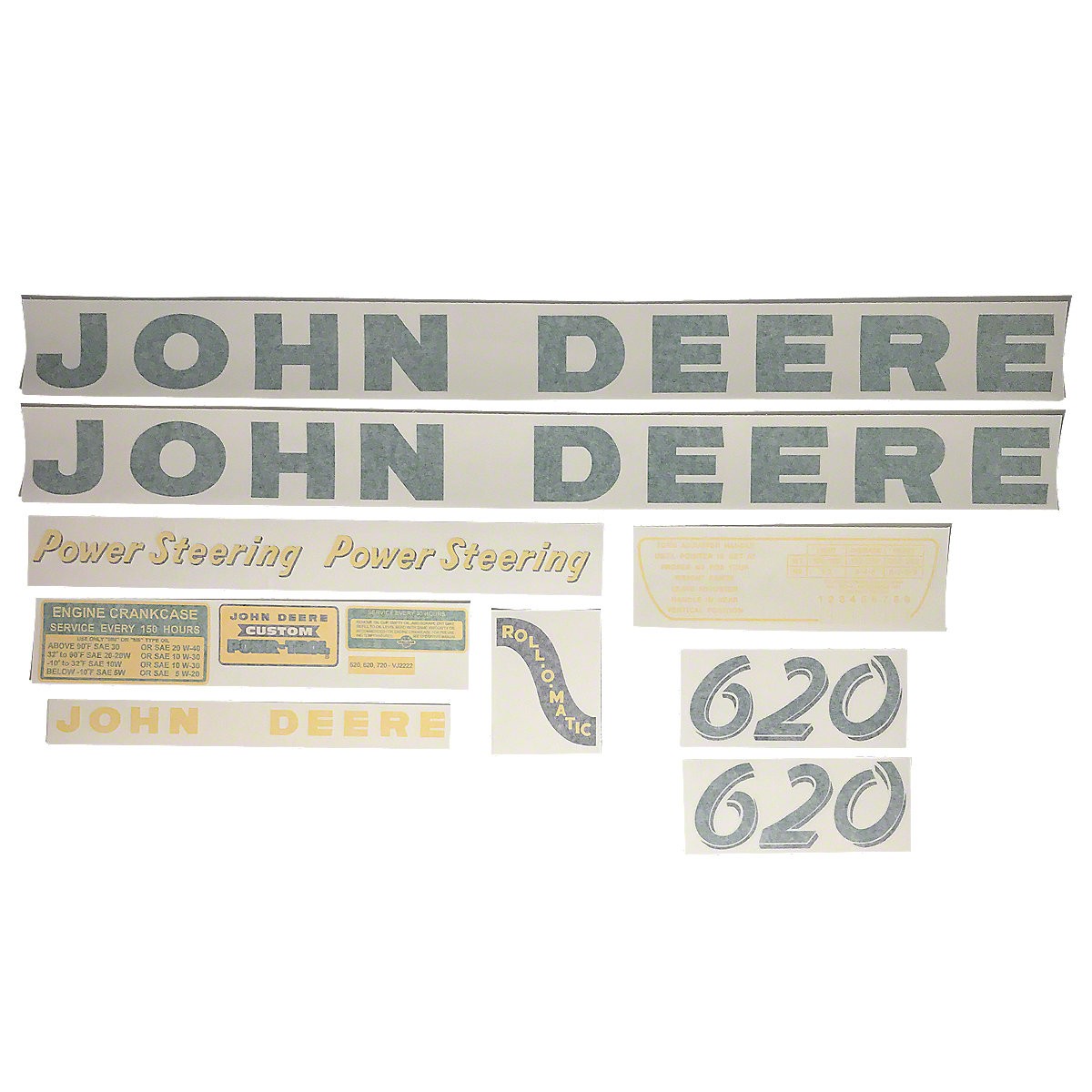 Vinyl Cut Decal Set fits John Deere 620 Tractor