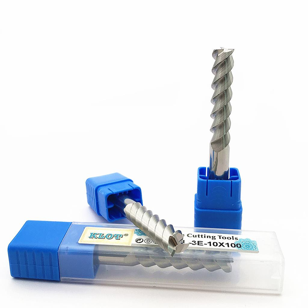 KLOT HRC50 Solid Carbide End Mill For Aluminum 11.5mm-20mm 3-Flute Cutter Bits