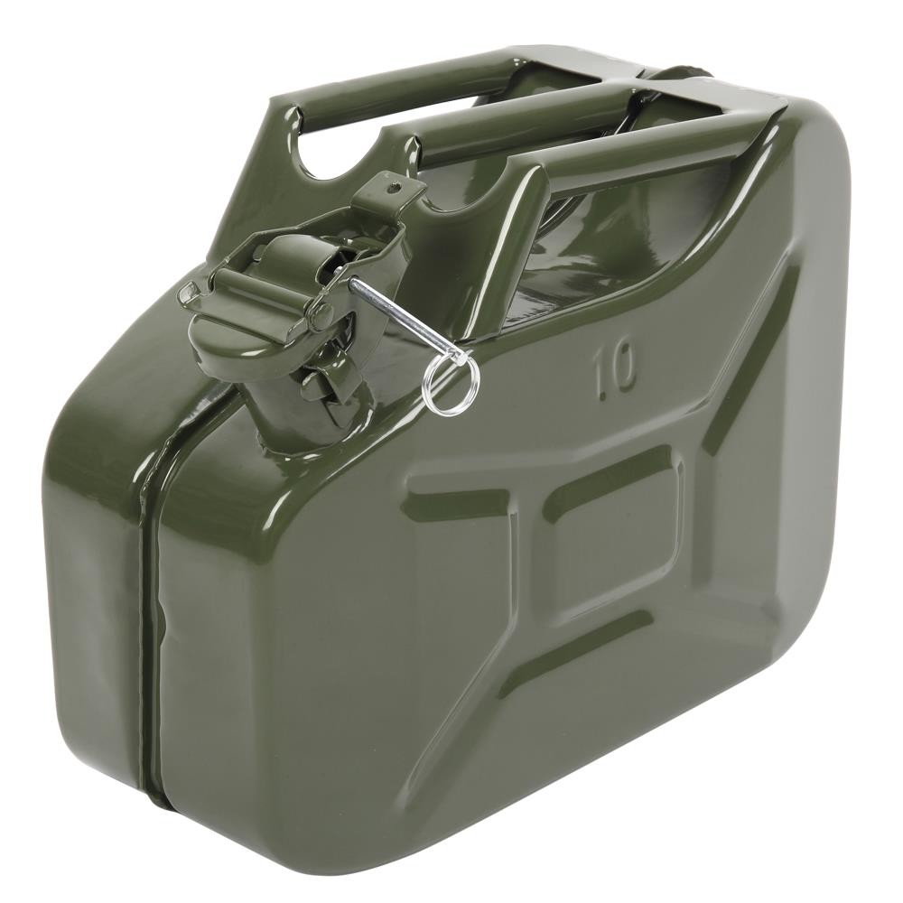 10L 0.8mm Army Backup Fuel Can Gasoline Fuel Can Metal Tank Emergency Green