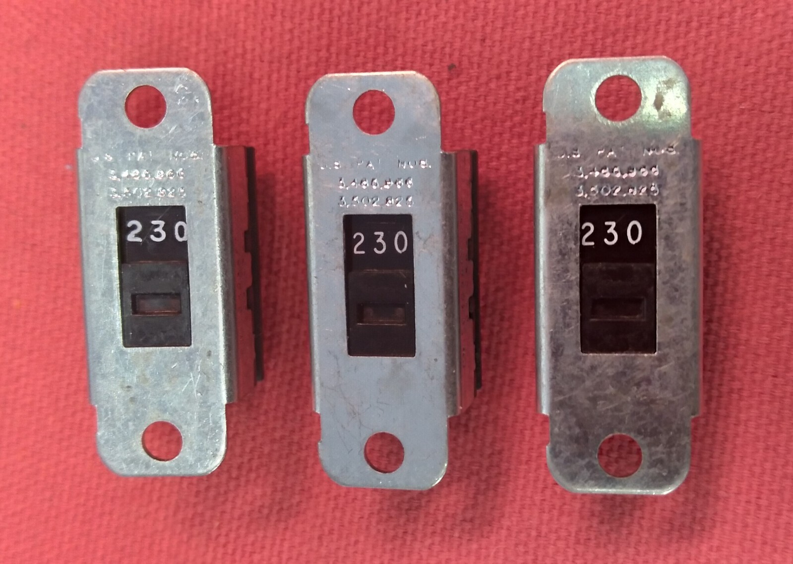 3 – NOS Switchcraft AC Voltage DPDT Slide Switches 115V / 230V – Never Installed