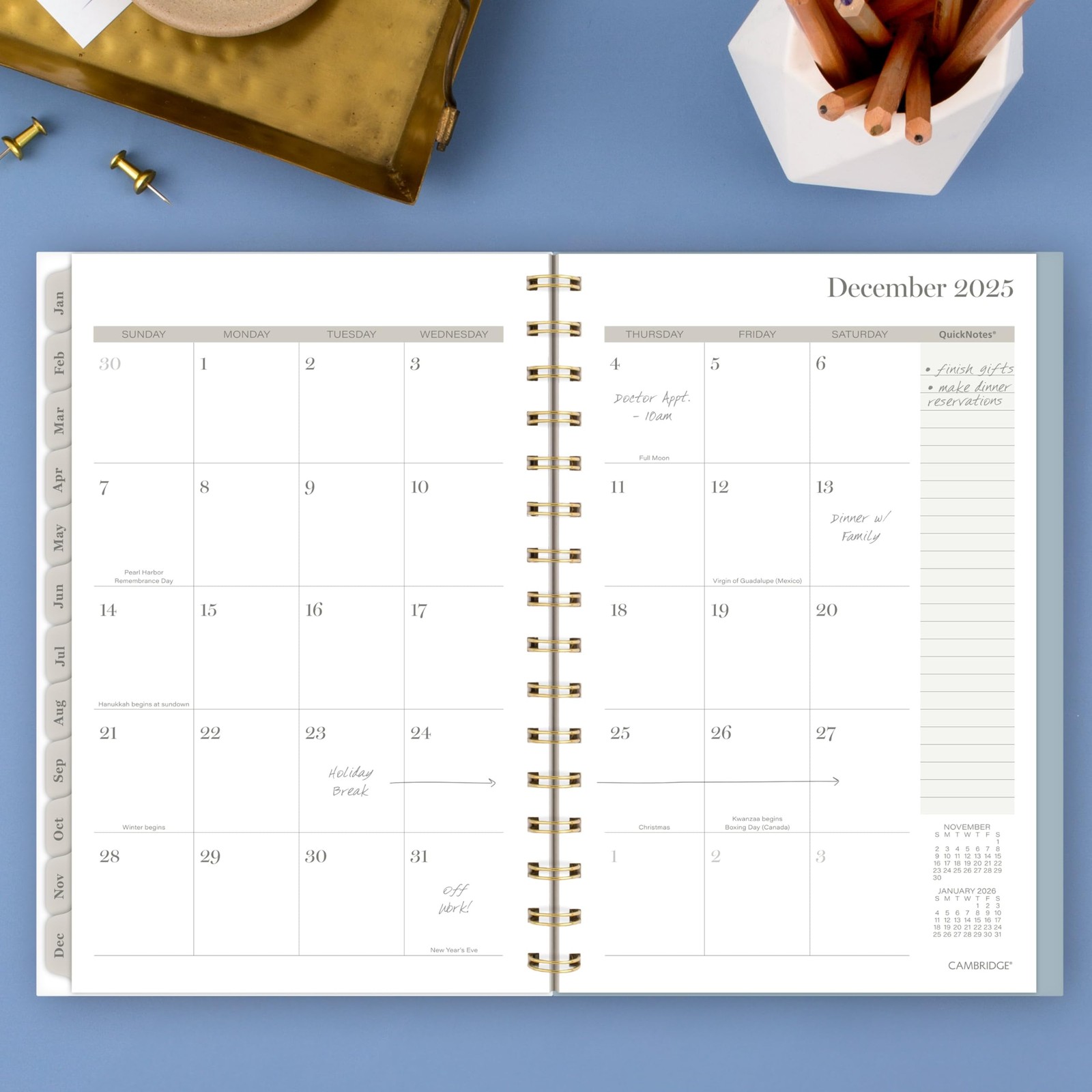 Cambridge 2025 Planner, Weekly & Monthly, 5-1/2″ x x 8-1/2″, Triad